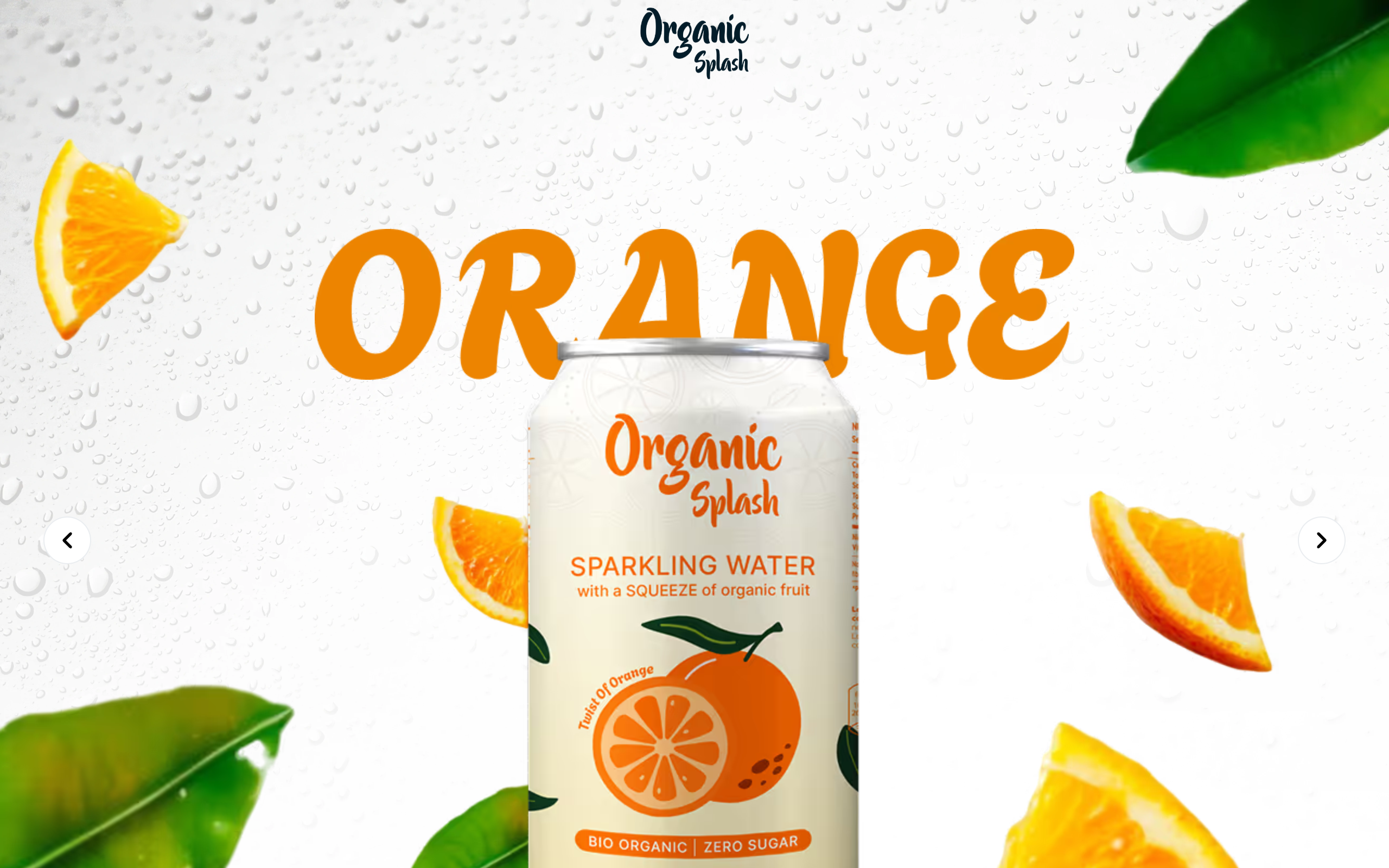 Organic Splash website screenshot